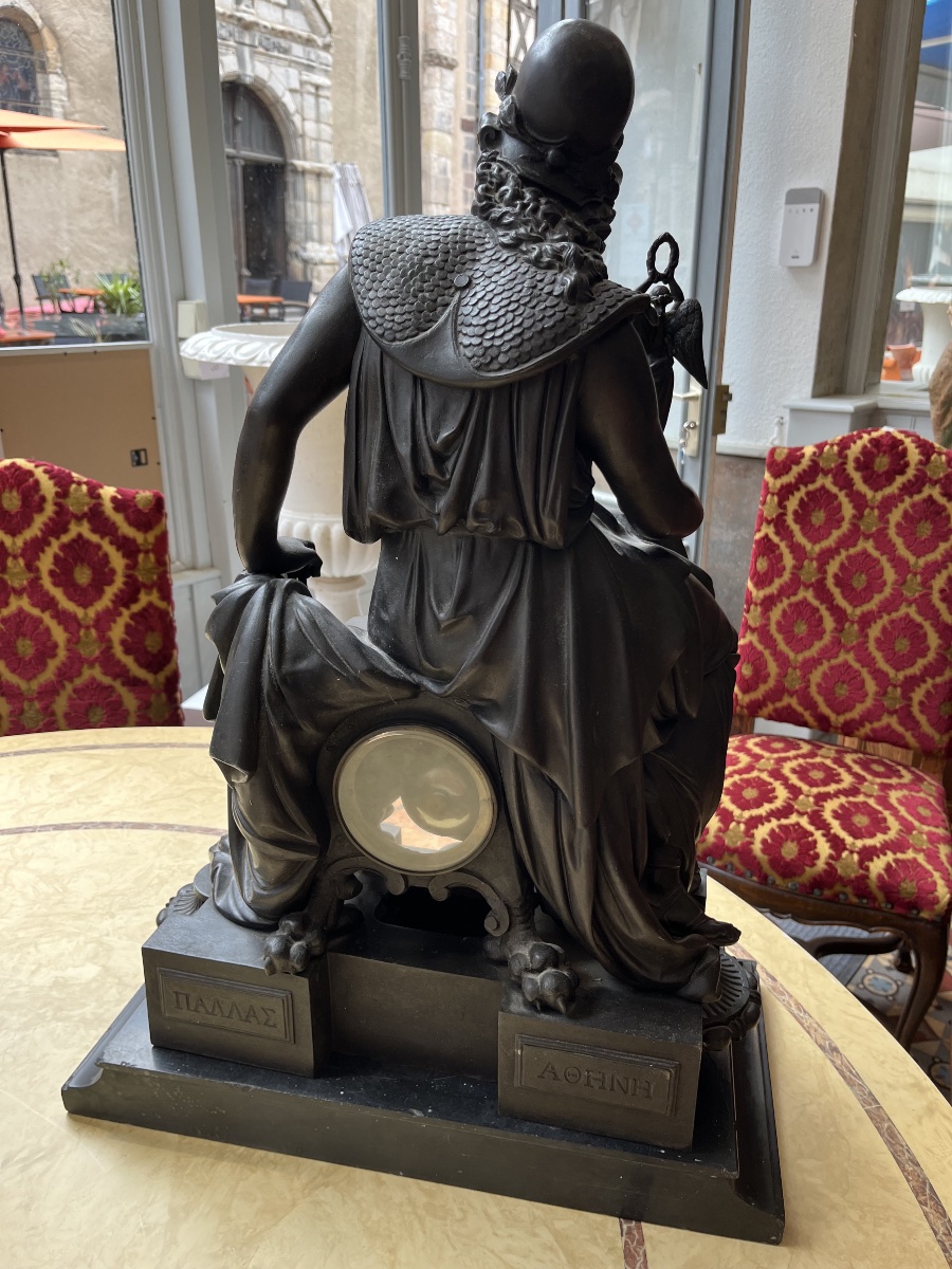 Important Athena Clock 19th Century-photo-3