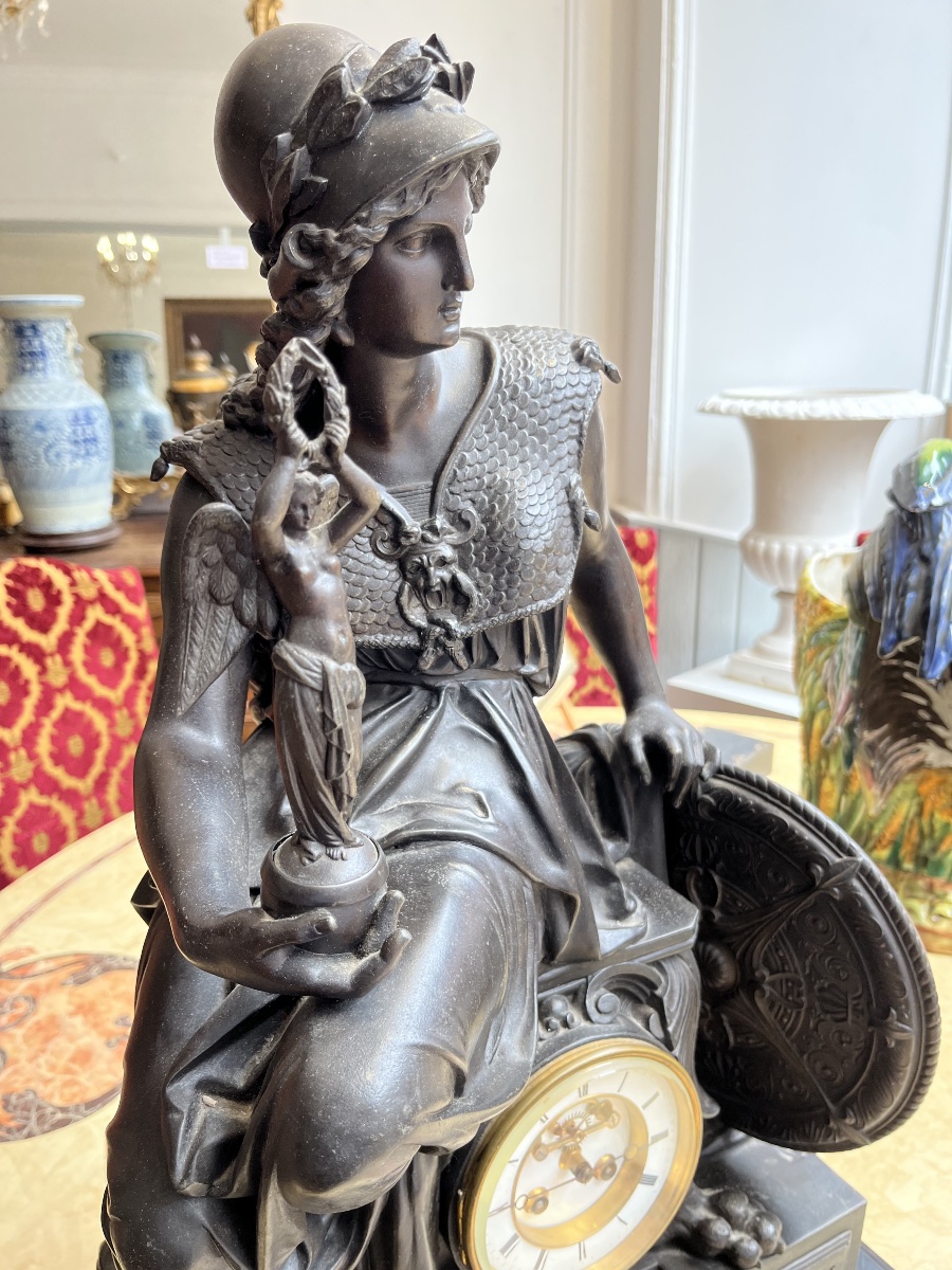Important Athena Clock 19th Century-photo-1