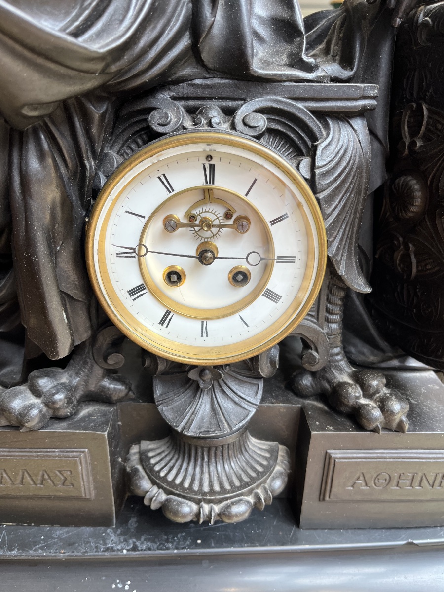 Important Athena Clock 19th Century-photo-3