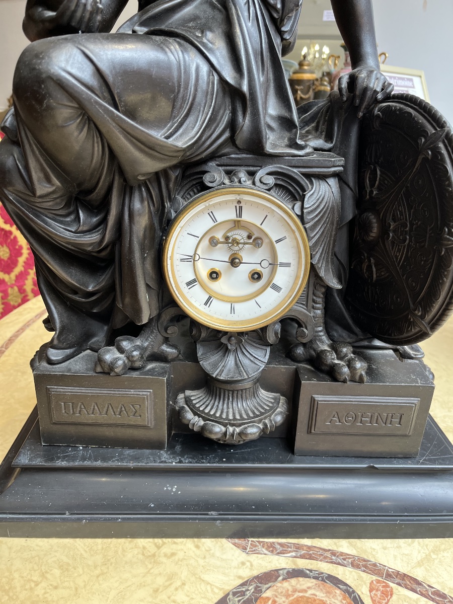 Important Athena Clock 19th Century-photo-4