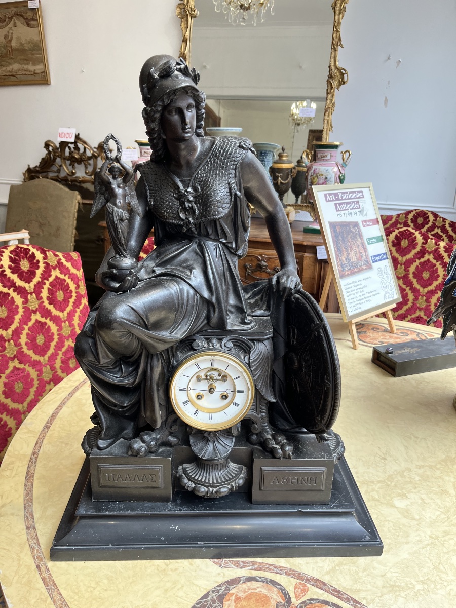 Important Athena Clock 19th Century