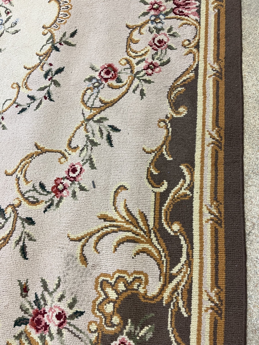 Grand tapis D’ Aubusson à décor floral polychrome -photo-4
