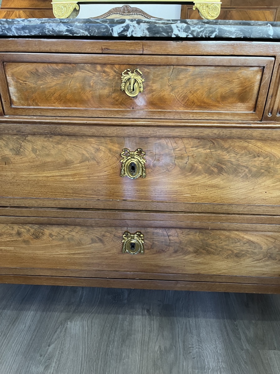 Belle commode en acajou Époque Louis XVI -photo-2
