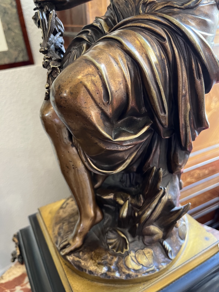 Seated Venus, Bronze, Signed, 19th Century -photo-4