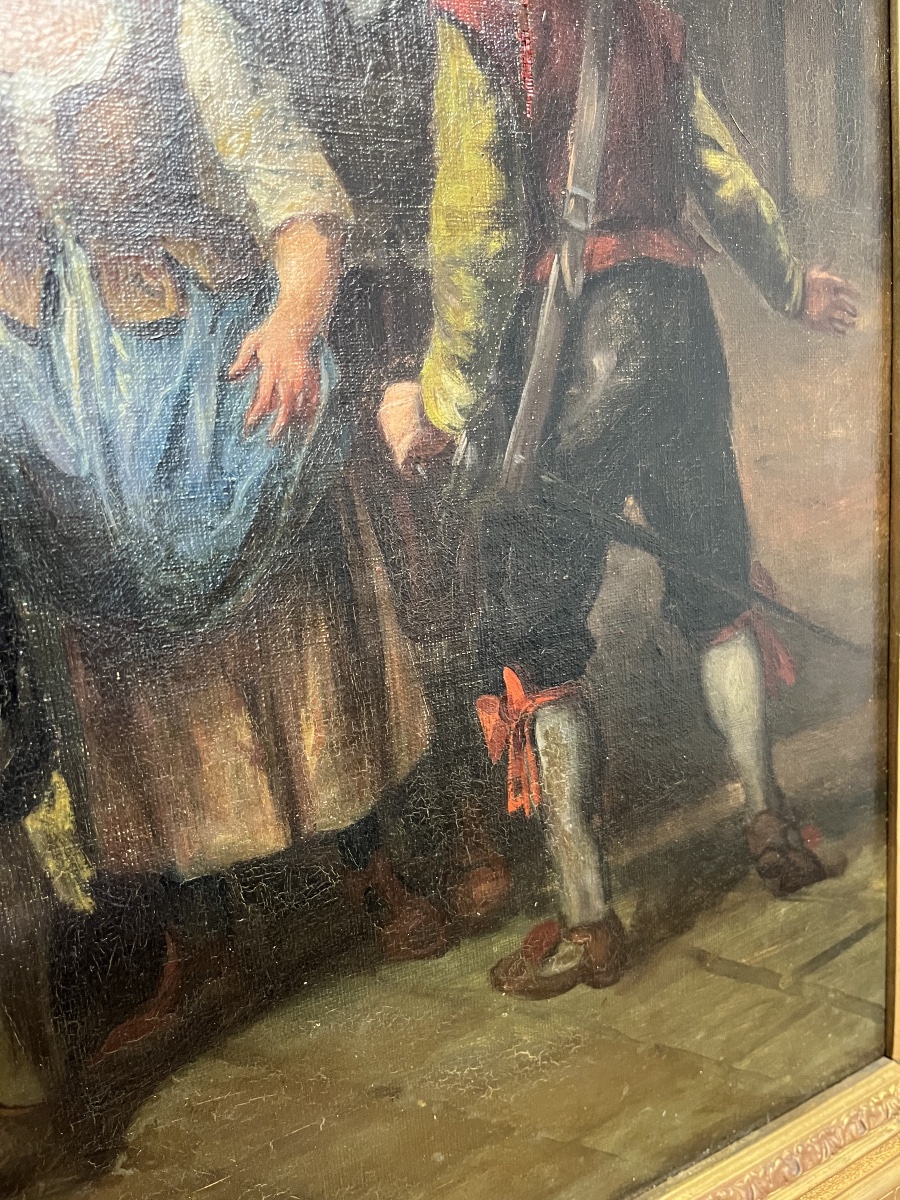 Oil-on-canvas Painting Depicting A Tavern Scene  Northern School -photo-3
