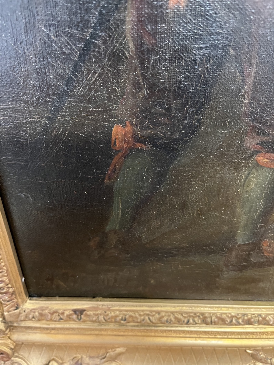 Oil-on-canvas Painting Depicting A Tavern Scene  Northern School -photo-5