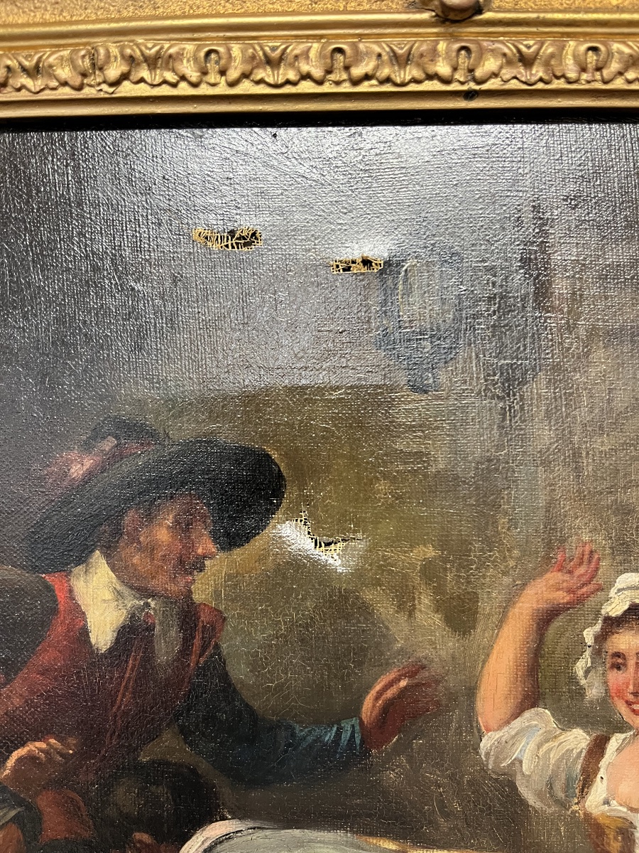 Oil-on-canvas Painting Depicting A Tavern Scene  Northern School -photo-8