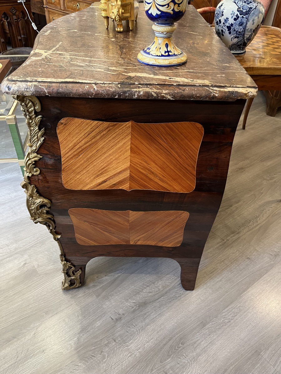 Beautiful Louis XV-era Tomb-style Chest Of Drawers, Hallmarked -photo-4
