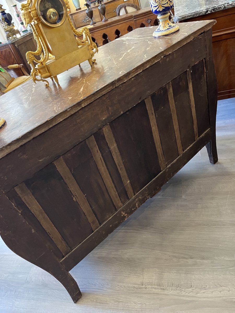 Beautiful Louis XV-era Tomb-style Chest Of Drawers, Hallmarked -photo-4