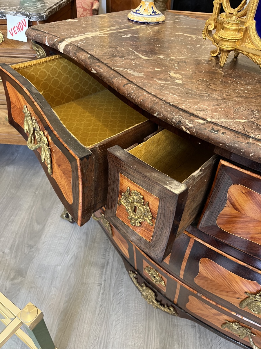 Beautiful Louis XV-era Tomb-style Chest Of Drawers, Hallmarked -photo-6