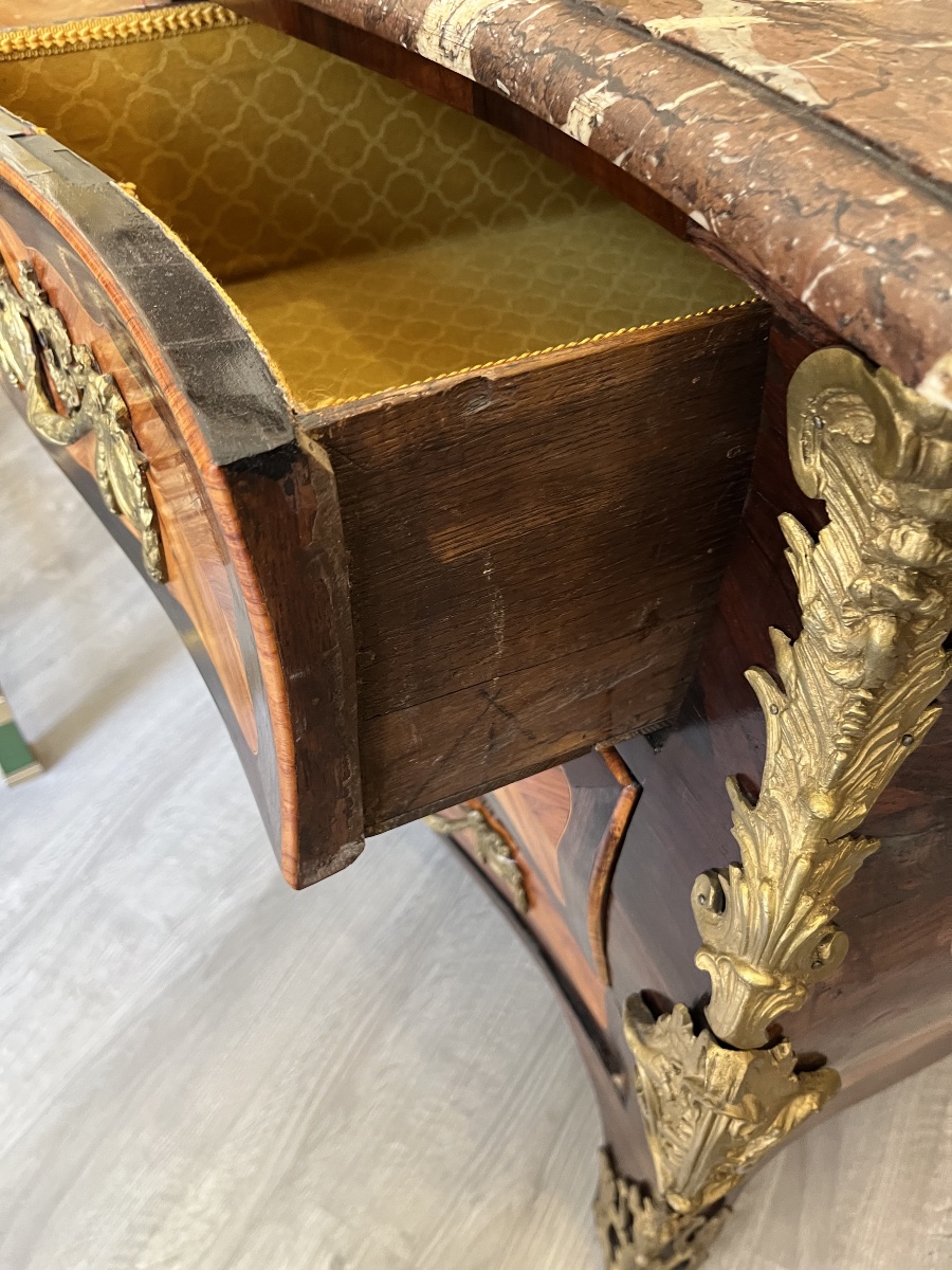 Beautiful Louis XV-era Tomb-style Chest Of Drawers, Hallmarked -photo-7