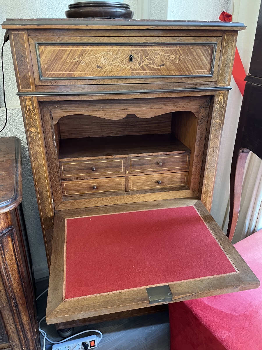 Louis XVI-style Marquetry Secretary Desk From The Napoleon III Era -photo-4