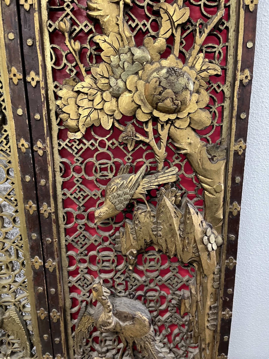 Pair Of Carved And Gilded Wooden Doors From China