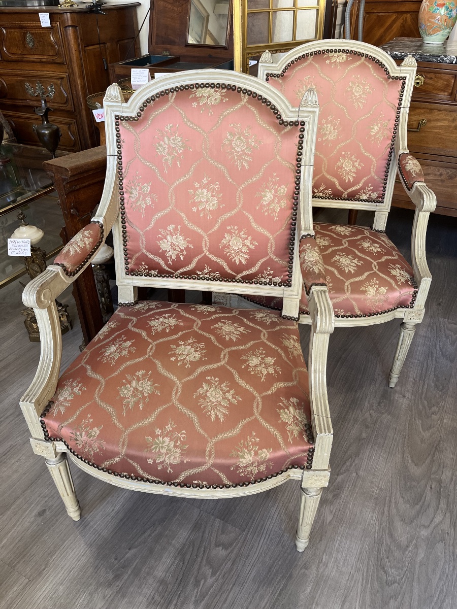 Set Of 4 Louis XVI-style Armchairs -photo-3
