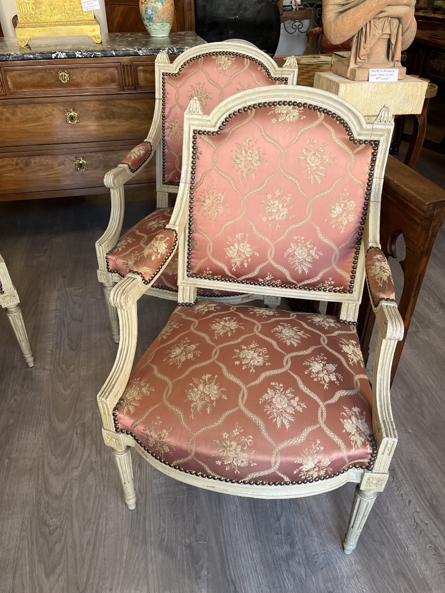 Set Of 4 Louis XVI-style Armchairs -photo-1