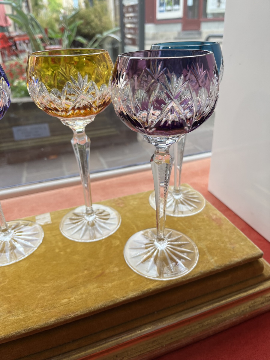 6 Colored Crystal Glasses -photo-2