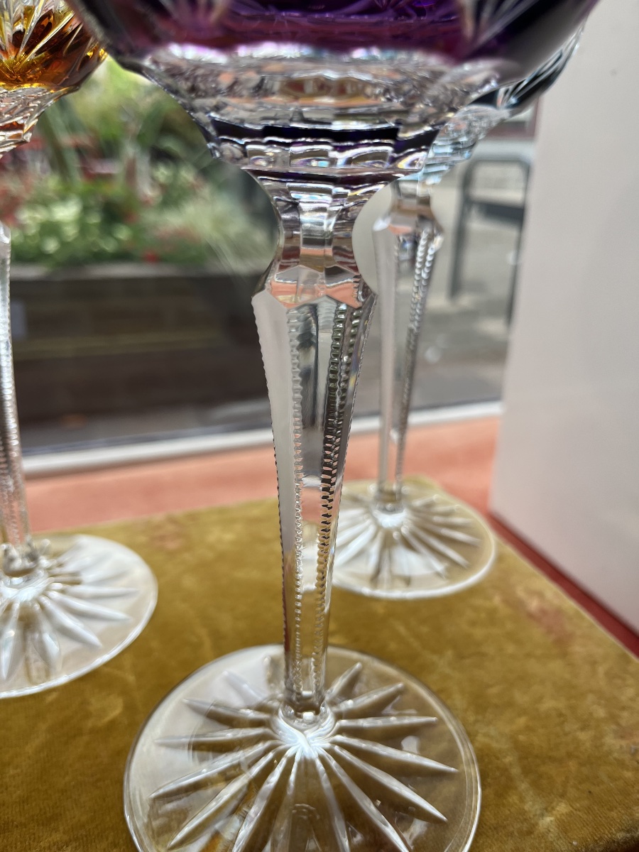 6 Colored Crystal Glasses -photo-1