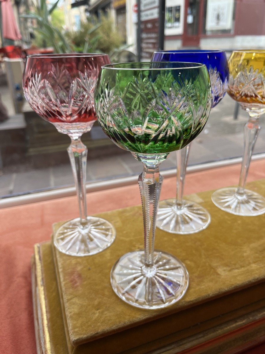 6 Colored Crystal Glasses -photo-2
