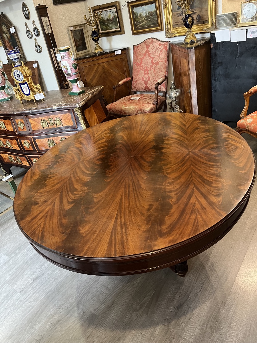Table ovale en acajou style Louis XVI fabrication de la maison KRIEGER Paris-photo-4