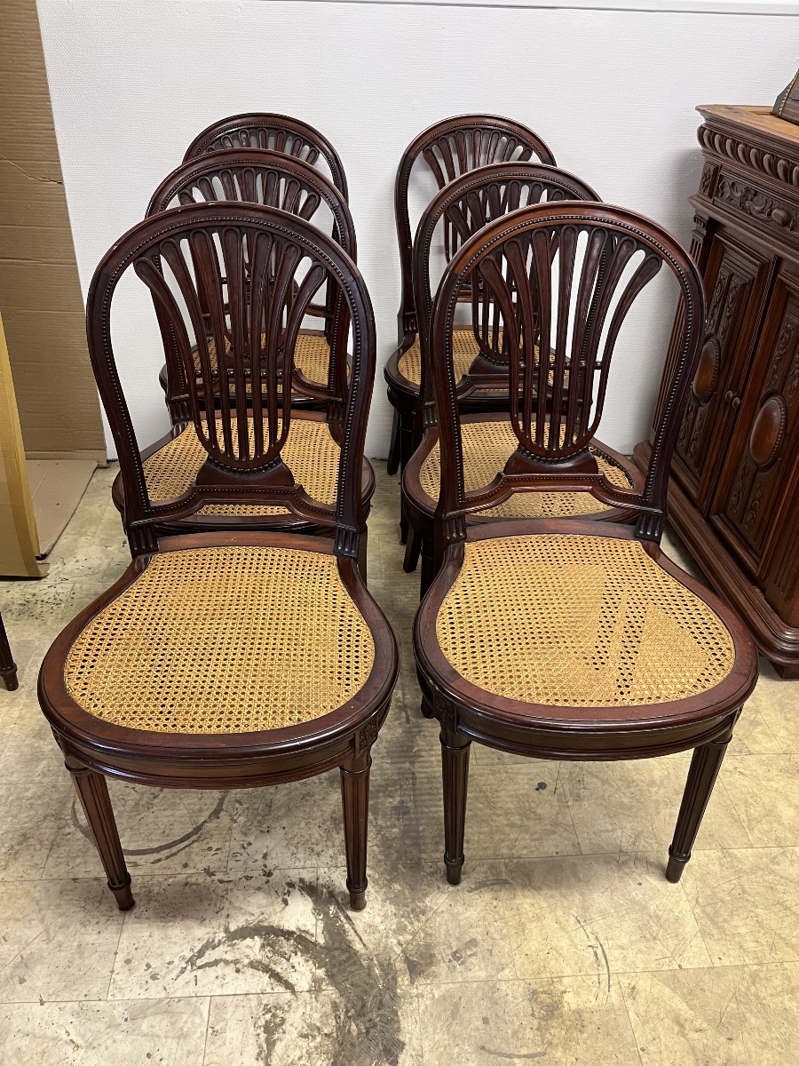 Suite de 6 chaises style Louis XVI en acajou 