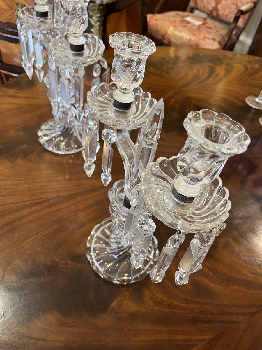 Pair Of Baccarat Crystal Candelabras-photo-4