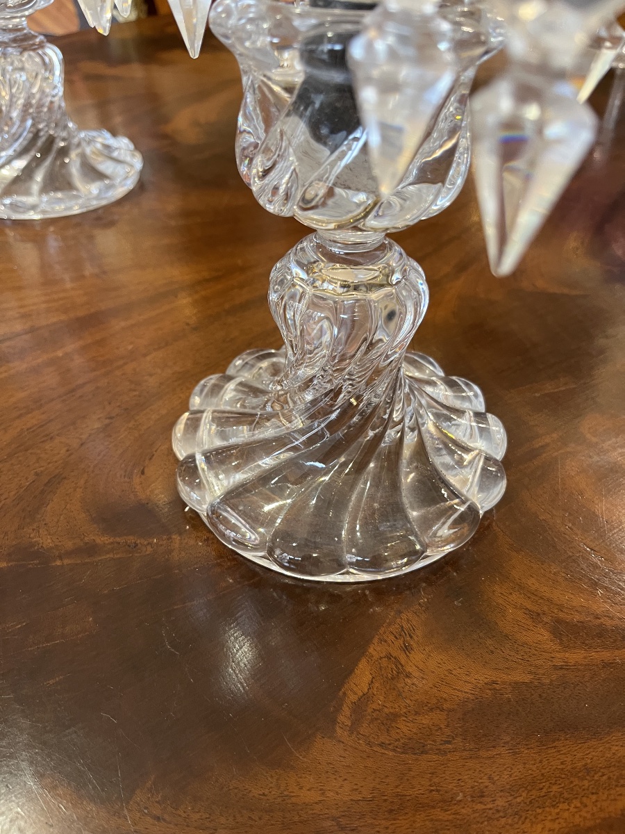 Pair Of Baccarat Crystal Candelabras-photo-1
