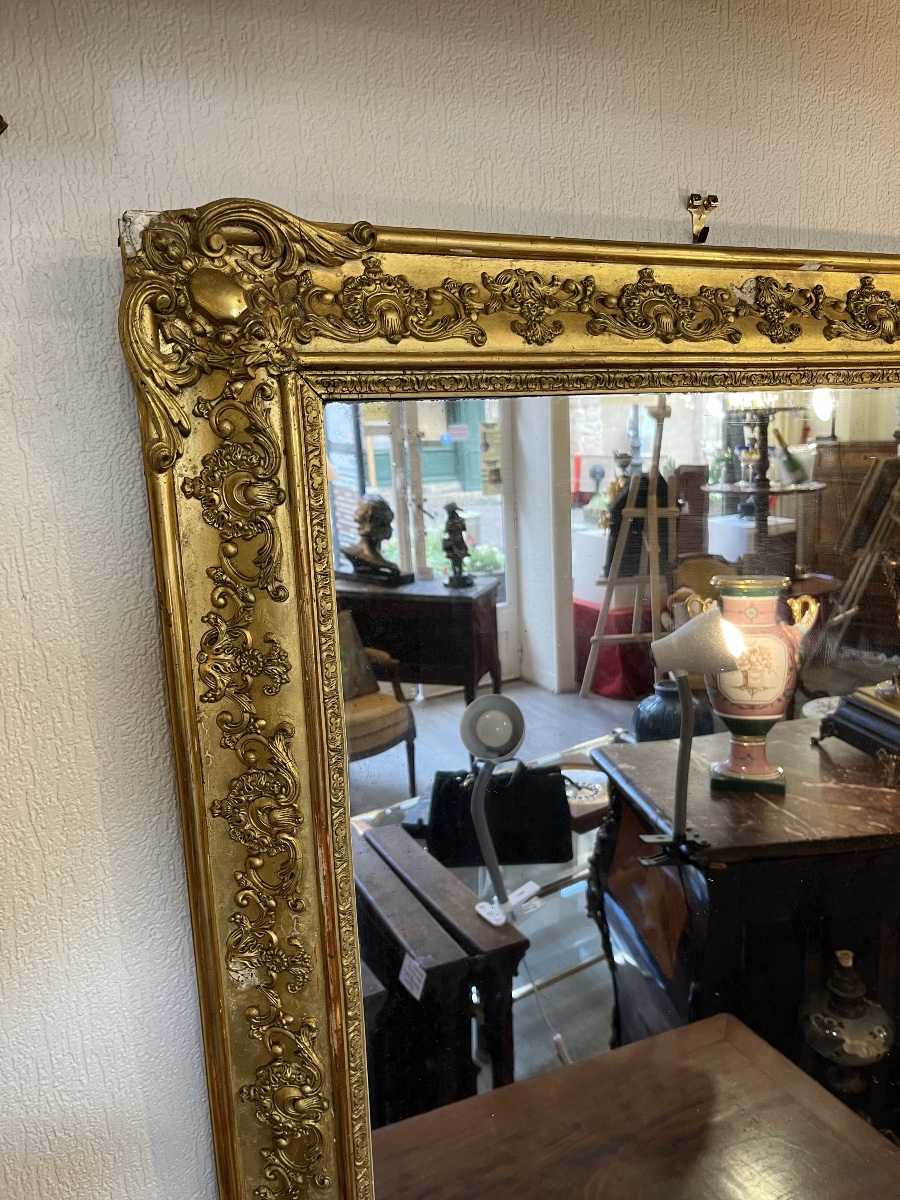 Miroir en bois doré 19 éme siècle -photo-4