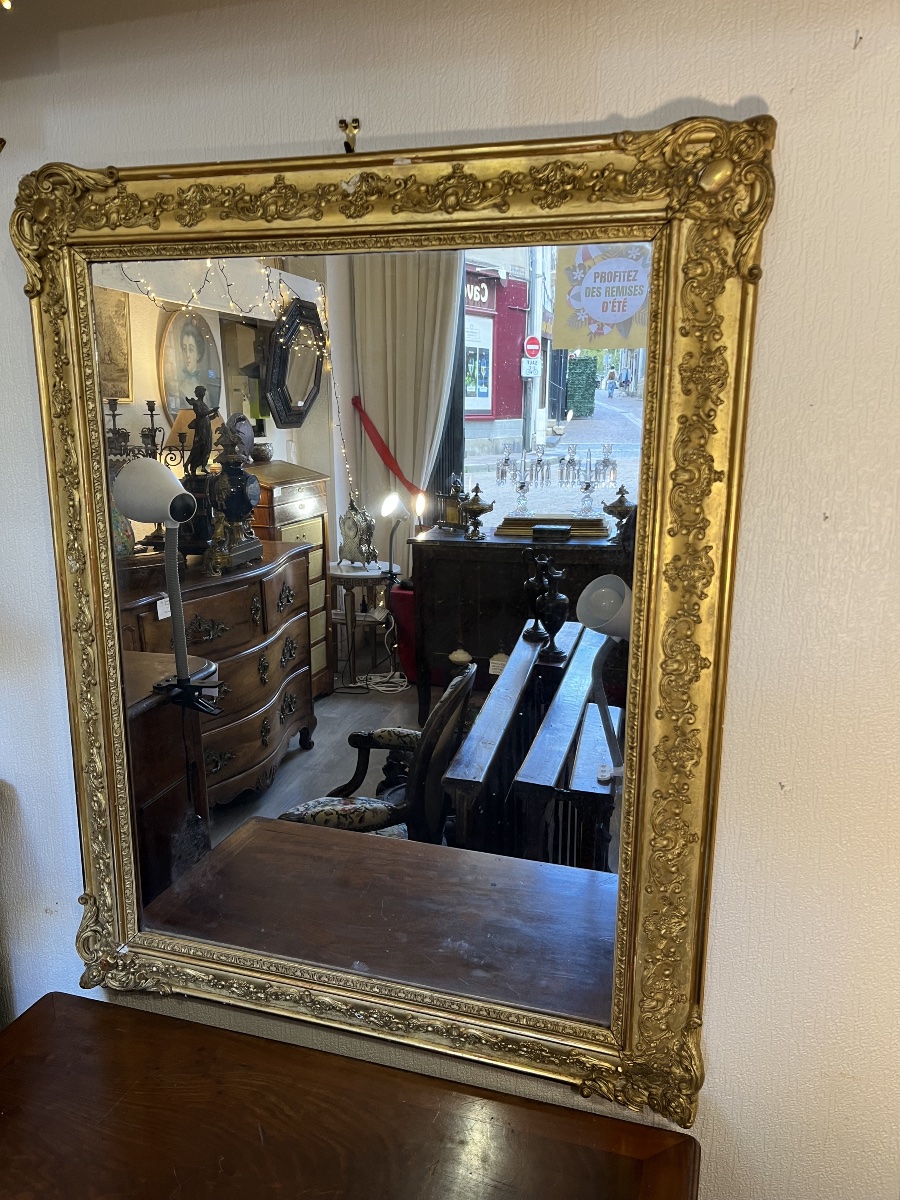 Miroir en bois doré 19 éme siècle 