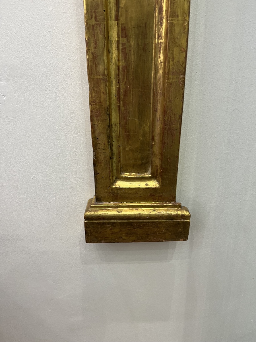 Pair Of Gilded Wooden Pilasters, 18th Century -photo-4