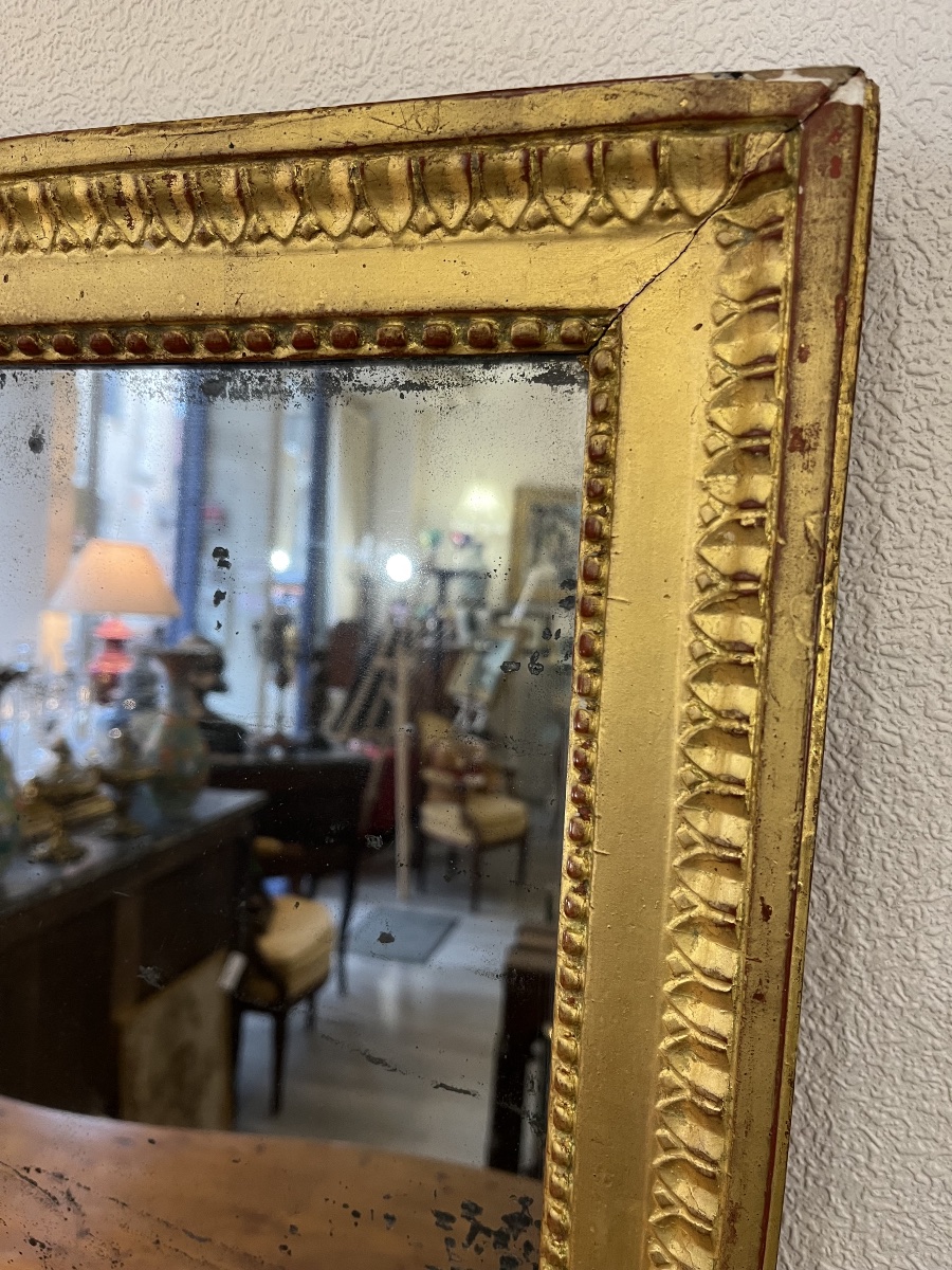 18th-century Gilded Wooden Mirror -photo-2