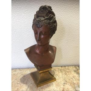 Bust Of Diana Bronze 19th Century 