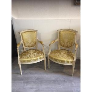 Pair Of Louis XVI Style Armchairs 