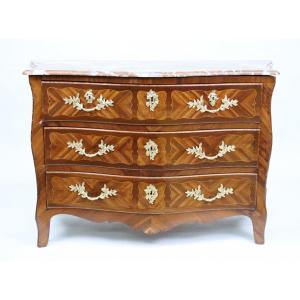 Beautiful Commode In Marquetry Regency Period 18th Century 