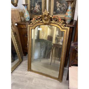 19th Century Louis XVI Style Gilded Wood Mirror 