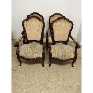 4 19th Century Mahogany Armchairs 