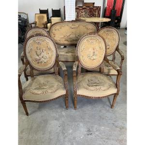 Salon Louis XVI  recouvert de Tapisserie d’Aubusson