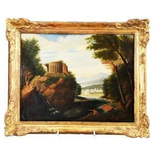 Painting Depicting A Landscape At The Temple, Late 17th/early 28th Century 