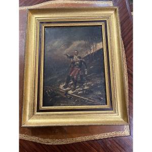 Tableau signè  scène militaire 19 éme siècle 