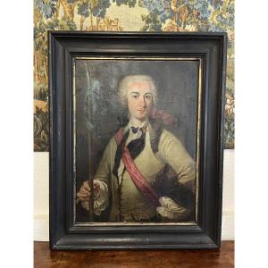 Grand portrait en buste d’un Gentilhomme 18 éme siècle 