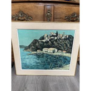 Hsp Painting Of Port Cros . Signed