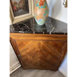 Paire d’encoignures en bois de placage Style Louis XVI 19 éme siècle 