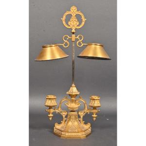 Hot-water Bottle Lamp In Gilded Bronze Signed Barbedienne