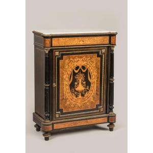 Meuble d’appui en marqueterie à colonnes détachées époque Napoléon III 