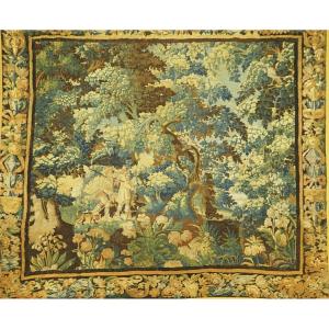 Tapisserie Laine et soie décor de chasse . Manufacture de Felletin 17 éme siècle