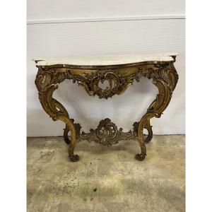 Importante console en bois sculpté et doré de Style Louis XV