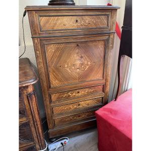 Louis XVI-style Marquetry Secretary Desk From The Napoleon III Era