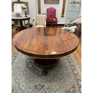 Grande Table ronde en palissandre 19 ème Siècle 