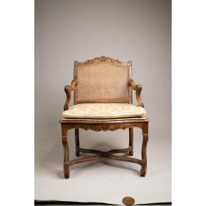18th-century Regency-style Wicker Armchair