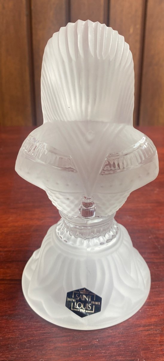 Egyptian Crystal Statue Signed Saint Louis-photo-2