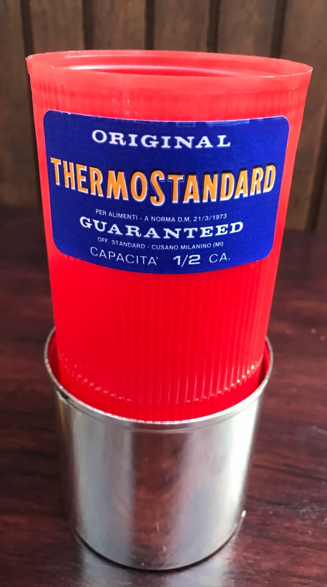 Vintage Lancel Thermos Stamped Medicina, Italy Silverplated-photo-2